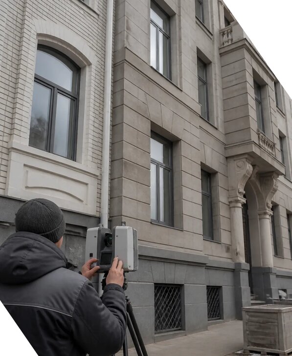 Лазерное сканирование фасадов зданий для обследования в Дзержинске